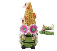 Ornements solaires de nain pour le jardin - Statue naine en résine, sculpture de figurines de nains de jardin en forme d'abeille | Lumières LED en résine sculpture de jardin nain pour patio, porch