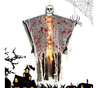 Ornements Squelettes pour Arbre d'halloween - Pendentif Squelette Éclairé Effrayant pour Balustrades d'Extérieur,Ornement d'halloween Glauque pour la Salle d'Évasion Jardins Fête Pelouse et Festival