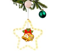 Ornements stellaires avec lumières, lumières étoiles pour fenêtre de Noël d'intérieur - Décorations pour lampes de Noël, Lumières LED avec étoile pour fenêtre de Noël avec ventouse à piles pour fête