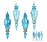 Ornements Suspendus en Forme de Goutte Noël, Lot de 4 Décorations Sapin
