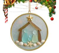 Ornements suspendus en verre de mer - Décoration des arbres de vacances, pendentif en verre | Décor de nativité faite à la main pour les réunions de famille Parties Windowsill Windowsill chambre à cou