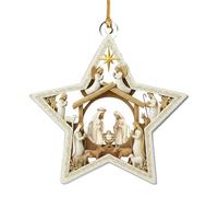 Ornements Suspendus Pour Arbre De Noël,Accrochable Sainte Famille 2D | Décoration De Scène De La Nativité En Acrylique Pour Noël,pour Cheminée Appui de Fenêtre Porte Mur Salon Chambre Balcon Jardin Ca