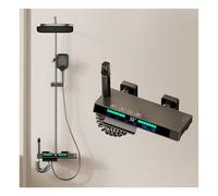 Ornements Système de douche thermostatique, ensemble de robinets de douche, pie de douche de pluie avec pulvérisation à main, mélangeur de salle de bain ensemble de douche LWX