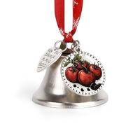 Ornements, tomates sur la vigne de Noël annuelle 2025 avec un ruban rouge à suspendre, décoration d'arbre d'hiver, décorations d'hiver