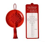 Ornements traditionnels à suspendre en forme de nœud rouge faits à la main pour la maison culturelle et les événements avec motifs symboliques classiques (E)