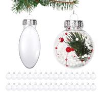 Ornements Transparents pour l'artisanat, Ornements en Plastique Transparent 36 pièces Boules de Noël remplissables 2, 36 Pouces Facile à Suspendre et à remplir l'arbre de Noël pour 'Artisanat BRIC