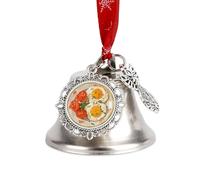 Ornements, œufs et tomates - Cloche de Noël annuelle 2025 avec un ruban rouge à suspendre, décoration d'arbre d'hiver, décorations d'hiver