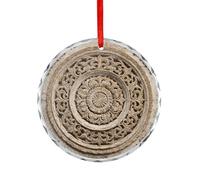 Ornements vintage en bois sculpté mandala floral cristal cristal décoration pour sapin de Noël