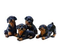 ornerx 10,2 cm H Peinte à la Main Statue de Figurine Chien Basset Lot de 4 4" H Noir/Marron