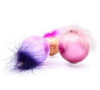 Ornex Set d'ornement (Ø 7 cm) en Verre soufflé et décoré à la Main avec Plumes pour Sapin de Noël, Couleurs Assorties décorations, Multicolore, 6 Boules Ø 7 cm, 6 unités