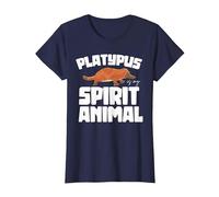 Ornithorynque Est Mon Animal Spirituel Drôle Ornithorynque T-Shirt, Femme, Bleu Marine, L