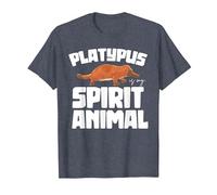 Ornithorynque Est Mon Animal Spirituel Drôle Ornithorynque T-Shirt, Homme, Bleu Chiné, S