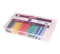 Orno AE-13141 Lot de 100 Gaine Thermorétractable 6 Couleurs : Jaune, Bleu, Noir, Vert, Rouge, Blanc Longueur : 10 cm