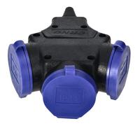 Orno AE-13209 Prise extérieure étanche IP44 3 x 2P + 16 A 230 V CA Noir
