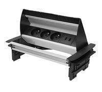 ORNO AE-1362 Bloc multiprise encastrable escamotable 3 Prises + Chargeur USB 1,8 m Longueur de câble de Type E Français