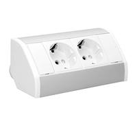 ORNO AE-9005(GS) Multiprise Electrique Coin Idéal pour Cuisine, Bureau et Plan de Travail, Montage en saillie à 45°, Prise Allemande (Schuko) 3680W