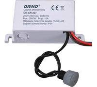 Orno CR-227 Interrupteur crépusculaire extérieur 230v avec réglage de l'intensité lumineuse et sonde externe IP54