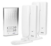 ORNO Fossa Interphone Filaire Interieur pour 1 ou 2 Familles Montage Encastré 230VAC (Kit pour 2 Famille) 4 Fils Rétroéclairage