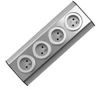 ORNO FS-1 Multiprise Electrique 4 compartiments avec sécurité enfants, montage en saillie à 45 °, idéal pour cuisine, bureau et plan de travail, 3680W 16A (4 fois sans câble)