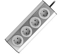 ORNO FS-2(GS) Multiprise Electrique 4 Compartiments Montage en saillie à 45 ° 3680W 16A (4 Compartiments + câble) - Produit pour Le Marché Allemand
