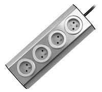 ORNO FS-2 Multiprise Electrique 4 Prises avec Sécurité Enfants Montage en Saillie à 45 ° Idéal Pour Cuisine Bureau et Plan de Travail 3680W 16A (4 fois avec câble)