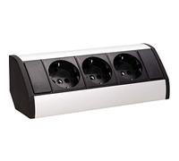 ORNO GM-9001/(GS) Multiprise Electrique d'angle Idéal pour Cuisine, Bureau et Plan de Travail, Montage en saillie à 45°, 3680W - Type De Prise Allemand - Schuko (Noir)