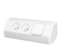 ORNO GM-9002/W-G Multiprise Electrique d'angle avec Disjoncteur pour Cuisine, Bureau Et Plan De Travail (Blanc)