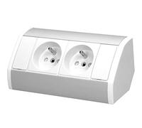 ORNO GM-9005/W-G Multiprise Electrique d'angle Idéal pour Cuisine, Bureau et Plan de Travail, Montage en saillie à 45°, 3680W