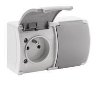 ORNO OE-7106 Prise Exterieure Etanche IP44 Montage en surface (gris-graphite)