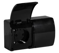 ORNO OE-7106 Prise Exterieure Etanche IP44 Montage en surface Version du produit Schuko (Noir)