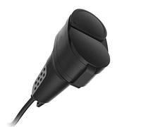 Prise double en caoutchouc 2P+T étanche IP44 avec clapet de protection