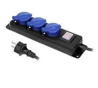 Orno OR-AE-13192(GS)/5M Multiprise Exterieur Prise Multiple pour Atelier extérieur IP44 3 Voies avec 5m de câble Gris