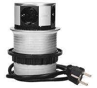 ORNO OR-AE-1341(GS) Bloc Prise Encastrable Plan De Travail 4 Prises 3650W Ø10cm avec 1,5m Schuko Kabel - Prise Allemande