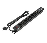 ORNO Parafoudre 8 Prises (Schuko) Câble 3m Interrupteur Parasurtenseur Chargeur 2xUSB Noir - Version Allemande