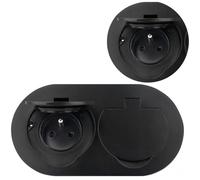 ORNO Prise double étanche encastrée IP55 noire 2x2P+T ovale