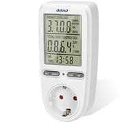 ORNO WAT-435(GS) Compteur électrique pour Prise de Courant Grand écran LCD Batterie intégrée 3680 W