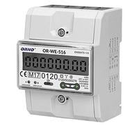 ORNO WE-516 Compteur Electrique Rail DIN pour systèmes triphasés avec certificat MID et RS845, 0.25A - 80A.3 x 230V / 400V, 50 / 60Hz, 1000 imp/kWh