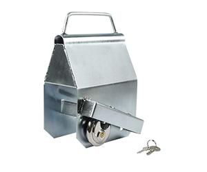 OROK 641763 Antivol Remorque Universel - Antivol Tête d’Attelage Triangle avec Cadenas et 2 Clés - Utilisable Attelé et Non Attelé - Sécurité Remorque et Caravane