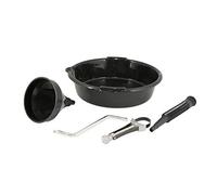OROK - Bassines de récupération d'huile - Kit de Vidange (4 pièces) compatibles avec Tous Types de véhicules - 6 litres - 1 Entonnoir avec Filtre - 1 clé à vidange - 1 clé à Filtre à Ruban