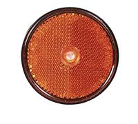 OROK - Catadioptre Rond à Fixer (Trou Central) / Réflecteur Rond, cataphote - Coloris : Orange - Diamètre : 60mm - Forme : Ronde - 1 pièce - Accessoires universels pour remorque