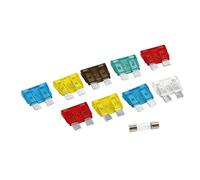 OROK - Coffret de 10 fusibles Voiture (9pcs enfichables, 1pcs Radio) - Lot de 10 fusibles Voiture - 2A à 30A - Compatible avec Tous Types de véhicules - Fusibles Plats pour Auto