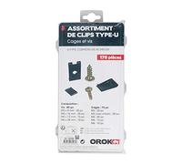 OROK - Coffret de 170 Assortiment de Clips - Type-U - Composition : 85 vis: 40x M3x8mm; 20 x M4 x16mm; 15 xM5x12mm; 10x M6x20mm, 85 Cages: 20 xM3, 20xM3 avec entaille; 15 xM5; 10 xM6