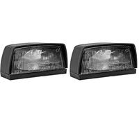 OROK - Feux éclaireur de plaque/A fixer - Eclairage pour plaque d'immatriculation - Ampoule graisseur R5W fournie - Dimensions : 90 x 45 x 45mm - Entraxe : 55mm, claire (Lot de 2)