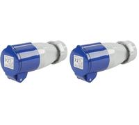 OROK - Fiche Femelle CEE, Prise pour Camping Car 220V 16A - 1 pièce - Adaptateur 220V pour Camping - IP44 - Socle Type : P17 avec Capot - Câbles à connecter : 3 x 1.5mm² ou 3 x 2.5mm² (Lot de 2)