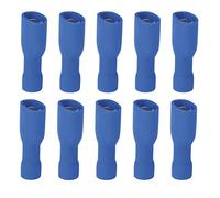 OROK - Lot de 10 cosses Plate Femelle isolée pour Voiture - Lot de 10 cosses Bleu, connecteur Femelle isolée - Diamètre : 6.3mm - Compatible avec Tous Types de véhicules - Cosses à sertir électrique