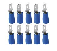 OROK - Lot de 10 cosses Plate mâle pour Voiture - Lot de 10 cosses Bleu, connecteur Plat mâle - Diamètre : 6.3mm - Compatible avec Tous Types de véhicules - Cosses à sertir électrique