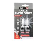 OROK - Lot de 2 Colles Universelles Super Fortes Instantanées 3g - Colle Cyanoacrylate Liquide Pour Tous Types de Bricolages/Réparations