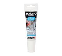 OROK - Mastic silicone blanc - Contenance: 85 ml - Pour joints d'étanchéité cuisine et sanitaires - Résiste aux rayons U.V - Ne jaunit pas - Intérieur/Extérieur - Étanchéité - Anti-moisissures