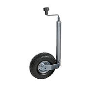 OROK - Roue Jockey remorque diamètre 48mm avec manivelle - Acier galvanisé - Roue Jockey Gonflable 255mm - Charge Maximum supportée à la flèche 135kg - Bride (Collier à charnière) Non fourni