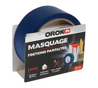 OROK - Ruban de masquage - Ruban adhésif de masquage bleu pour peinture finitions parfaites 20m x 38mm, Rouleau ruban de masquage peinture 20m x 38mm - Sans trace 14 jours - Intérieur & Extérieur